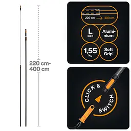 Телескопічний тримач Fiskars OneClick 4 м (1080672) - мініатюра 2