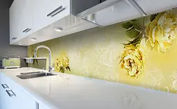 Кухонний фартух Жовті троянди Орнамент ПВХ для декору 60х300 см Квіти Жовтий Happy Pocket Z184859 - мініатюра 5