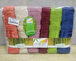 Набір бамбукових махрових турецьких рушників Cestepe 6 штук Bamboo Grek Dark 50х90