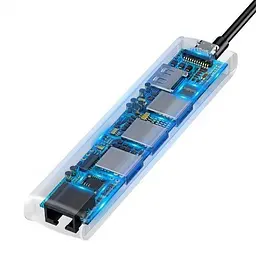 USB-хаб BASEUS Hub mechanical eye 6 в 1 Сірий (CAHUB-J0G) - мініатюра 4