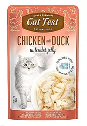 Корм вологий в желе для котів Cat Fest куряче і качине філе 70г