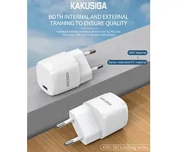 Зарядний пристрій для смартфона KAKUSIGA KSC597 20W із швидким заряджанням QC3.0 + кабель 3 А - мініатюра 2