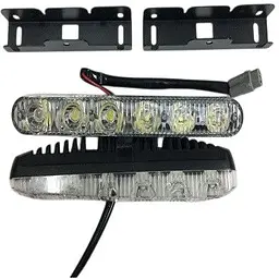Денні ходові вогні ДХО 160x20x35 мм / 0.5W x 6SMD / Лінза Кристал c Фокусом Х33 / Білі 2 шт.