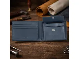 Чоловіче портмоне натуральна шкіра Cortina 5012 navy Темно-синє 12.5х9.5 см TONY PEROTTI acs0032388 - мініатюра 4