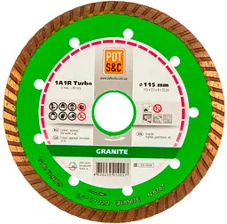 Алмазний круг по граніту PDT Granite 1A1R Turbo 180х2,6х10х22,2 мм