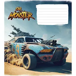Набір зошитів учнівських Школярик Monster cars в косу лінію 12 аркушів 30 шт. (012-3243C) - мініатюра 2