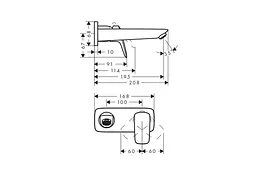 Змішувач для умивальника Hansgrohe Logis настінний matt black 71220670 - мініатюра 3