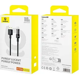 Кабель Baseus Gem USB-A to USB-C 100w 1m Black (P10373002111-00) [155565] - мініатюра 5