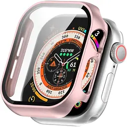Чохол-накладка DK для Apple Watch 42mm (Series 10) Пластик Soft-Touch Glass Full Cover (pink rose)