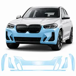 Антигравійна захисна бронеплівка за лекалами для BMW iX3 G08 2020-2025 - передній бампер