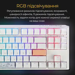 Клавіатура Ducky One 3 TKL Cherry MX Speed Silver RGB White DKON2187ST-PUAPXPWWWSC1 UA [128816] - мініатюра 6