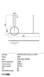 Підвісний світильник Redo GIOTTO SU LED 49W 3000K MBK (4.1.2) 01-1735 - мініатюра 3