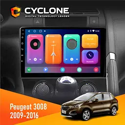 Штатна магнітола Peugeot (3008) 2009-2016 Cyclone C9-001 2x32 CPL Cyclone (НФ-00002682)