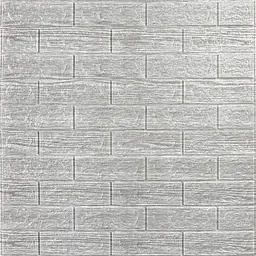Самоклеюча декоративна 3D панель Sticker Wall під цеглу сіра смужка 700x770x5мм (183)