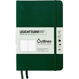 Блокнот Leuchtturm1917 Outlines, Paperback (B6+), Зелений, Крапка (363020)