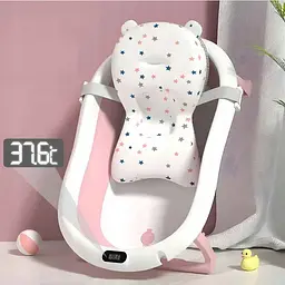 Дитяча ванна складна з подушкою, термометром Kanzaa Pink - мініатюра 6