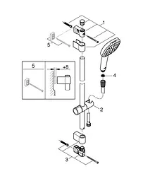 Душовий гарнітур Grohe Tempesta Cube 2 режими струменя 110 26908003, Хром - мініатюра 9