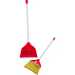 Совок для прибирання Zambak Plastik та щітка з довгими ручками червоний (ZP-129r) - мініатюра 3
