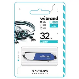 Флеш-накопичувач Wibrand USB 2.0 Aligator 32Gb блакитний - мініатюра 2