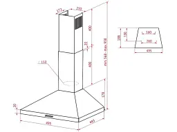 Витяжка Perfelli K 5210 BL 700 LED - мініатюра 11