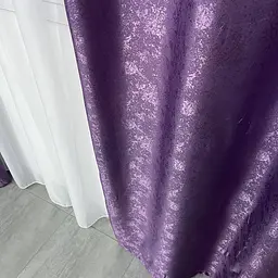 Жакардові штори "пісок" фіолетового кольору на тасьмі 2шт. 150х270 ALBO pbe0052484 - мініатюра 4