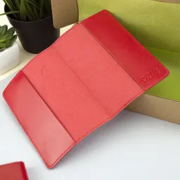 Подарунковий набір жіночий Handycover №54 (червоний) гаманець + ключниця + обкладинка на паспорт - мініатюра 3