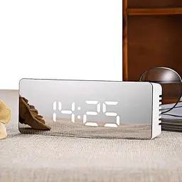 Настільний дзеркальний годинник з термометром Beluck Mirror Clock 1 - мініатюра 3