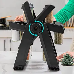 Карусель для спецій 360° Spice Rack на 18 баночок · Кухонний органайзер – спецівниця на підставці, що обертається. - мініатюра 5