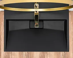 Умивальник Rea Goya black mat 70 накладний чорний матовий REA-U8802, Чорний матовий - мініатюра 5