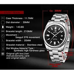 Наручний класичний годинник Benyar Automatic 10 BAR - мініатюра 9