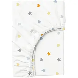 Простирадло Cosas на резинці 120х200 love cs1, білий (LoveStarGreyYellow_120x200x20)