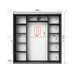 Шафа-купе Idea серія 7 200 x 60 x 210 см Антрацит - мініатюра 2
