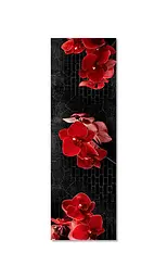 Вінілова наклейка на холодильник 3Д Червона орхідея під цеглу Квіти Чорний 65х200 см Happy Pocket Z183834 - мініатюра 2