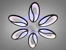 Люстра стельова LED Diasha 8090/6BK, 105W, 4100K, чорний метал, сучасний стиль, диммер, для дому - мініатюра 2