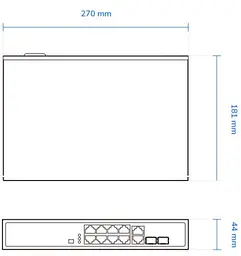 Комутатор Vivotek AW-FGT-100D-120, Unmanaged 8xFE PoE + 2xGE Combo Switch - мініатюра 2