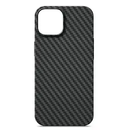Карбоновый чехол для Apple iPhone 14, LikeCarbon MagCase, черный, тонкий защитный чехол-панель с магнитом MagSafe, ударопрочный, ультратонкий, совместим с магнитными держателями и беспроводной зарядкой, ArmorStandart (ARM66363)