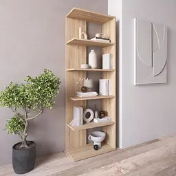 Книжкова полиця стелаж Vays D-6 з 5 відкритих секцій ЛДСП 60x30x178 см для дому офісу вітальні - мініатюра 9