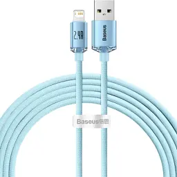 Дата кабель USB 2.0 AM to Lightning 2.0m 2.4A sky blue Baseus (CAJY001203)