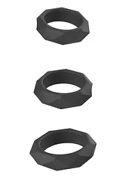 Набір ерекційних кілець Hidden Desire Heavy C-Ring Set 3 шт (чорний) - мініатюра 16