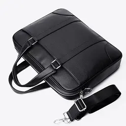 Шкіряна чоловіча сумка для документів та ноутбука чорна SL-21511 Tiding Bag - мініатюра 4