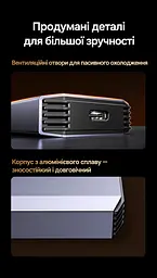 Карта відеозахоплення UGREEN UG707 вхід HDMI захоплення через USB-C USB 3.0 захоплення 4K 60 Гц / 2K 144 Гц / 1080p 240 Гц без наскрізного HDMI-виходу для запису та стримінгу підтримка HDR на вході без встановлення драйверів сумісна з OBS та PotPlayer у комплекті кабель даних USB-C / USB-C 0,5 м із перехідником USB-A алюмінієвий корпус з отворами для відведення тепла сріблясто-сіра з темно-сірими торцями (45647) - мініатюра 6