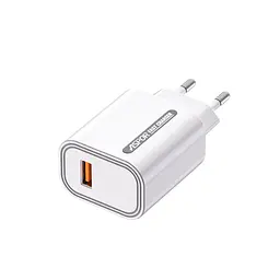 Мережевий зарядний пристрій Aspor A803 (USB/18W) + USB кабель Type-C- білий - мініатюра 2