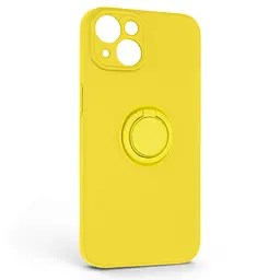 Силиконовый чехол для Apple iPhone 14, Icon Ring, желтый, панель-накладка, с кольцом-подставкой на 360°, противоударный, возможность использования магнитных держателей, ArmorStandart (ARM68689)