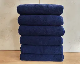 Набір турецьких махрових однотонних рушників Zeron 6 штук 70х140 Dark Blue щільність 500 г/м2