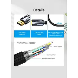 Кабель Vention HDMI-HDMI V 2.1 2 м (AALBH) - мініатюра 6