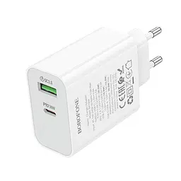Мережевий зарядний пристрій BOROFONE BA108A Stellar PD30W+QC3.0 charger (EU) Білий - мініатюра 3