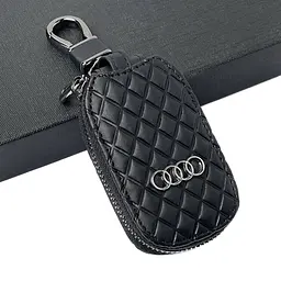 Автомобільна ключниця-чохол для ключів із логотипом Audi ромб, чорний