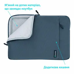 Чохол до ноутбука Grand-X 15.6'' Dark Grey (SL-15D) - мініатюра 5