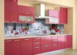 Кухонний фартух самоклеючий Крижана Вишня для кухні наклейка ягоди лід сірий 60х250 см Happy Pocket Z180383 - мініатюра 2