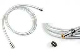 Шланг для душу Ango 1/2" силіконовий 150 см Сріблястий 30412 - мініатюра 2